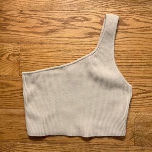 Aritizia Babaton One Shoulder M Beige Crop top